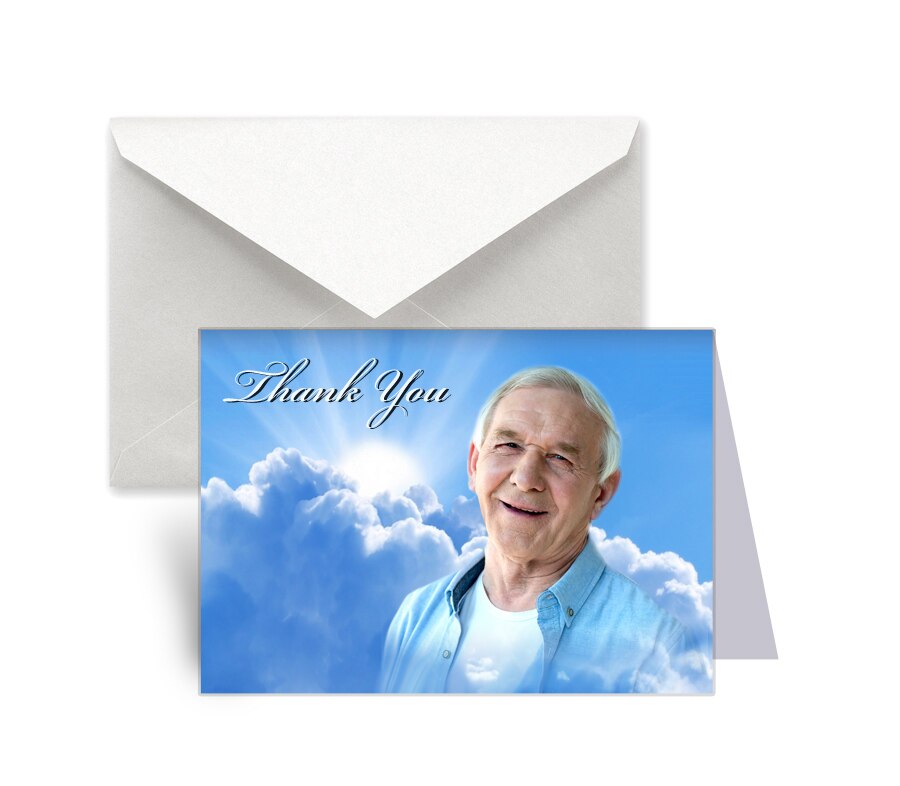 Rising Sun Funeral Thank You Card Design & Print (Pack of 50).