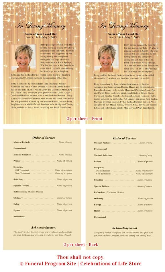 Brilliance Funeral Flyer Template.