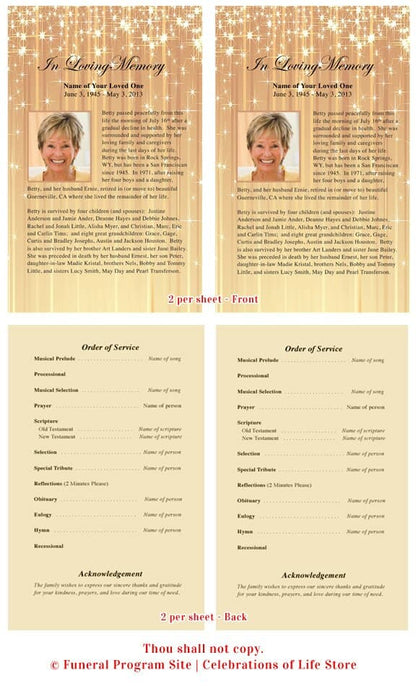 Brilliance Funeral Flyer Template.