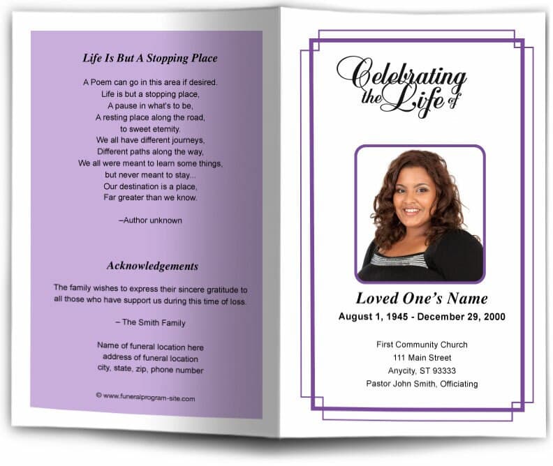 Windsor Funeral Program Template.