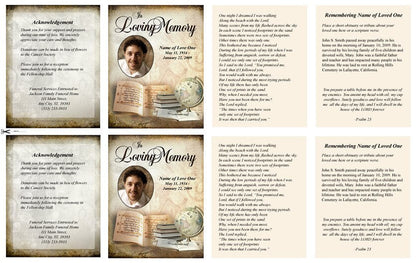 History Small Memorial Card Template.