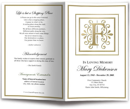 Monogram Gold F Program Template.