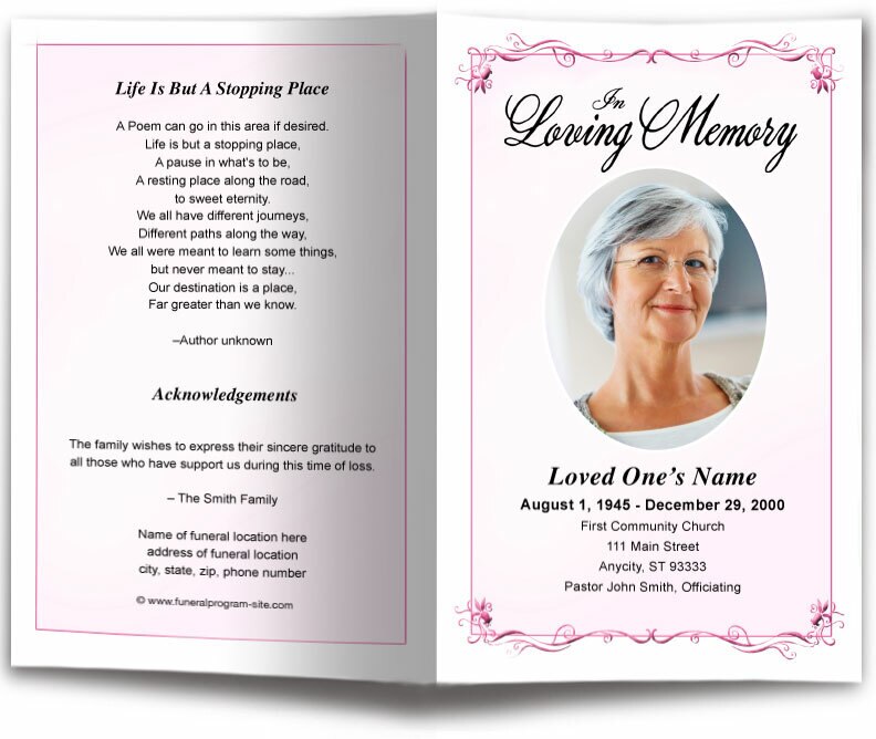 Delicate Funeral Program Template.