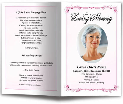 Delicate Funeral Program Template.