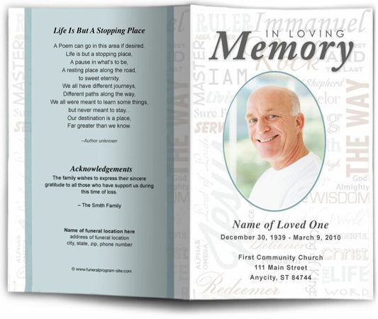 Names Funeral Program Template.