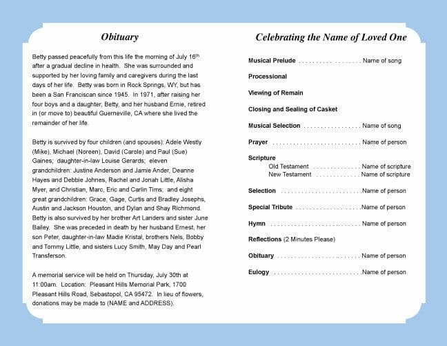 Holy Funeral Program Template.