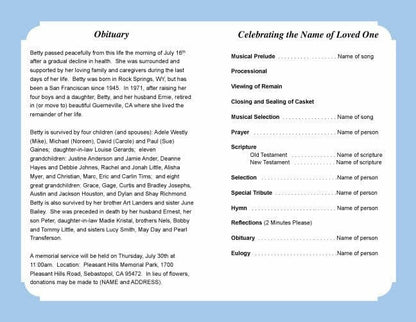 Holy Funeral Program Template.