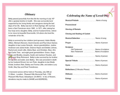 Magnolia Funeral Program Template.