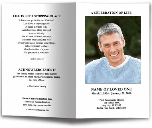 Blank Funeral Program Template.