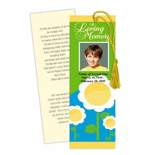 Playful Memorial Bookmark Template.