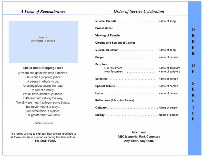 Inspire 8-Sided Funeral Graduated Program Template.