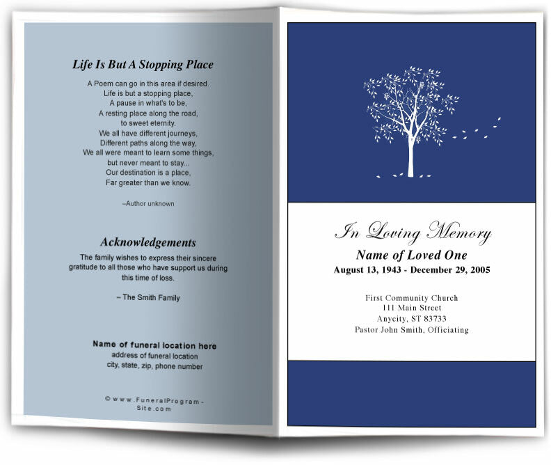 Solitude Funeral Program Template.