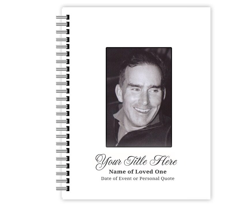 Classic Spiral Wire Bind Memorial Guest Registry Book.