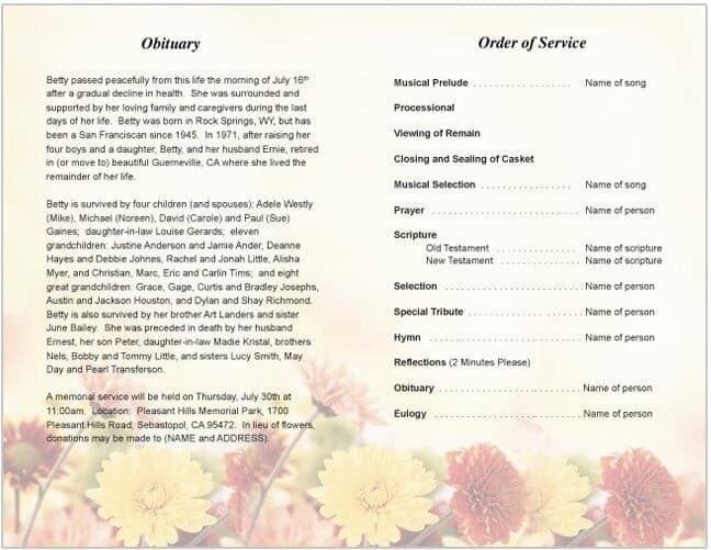 Imperial Funeral Program Template.