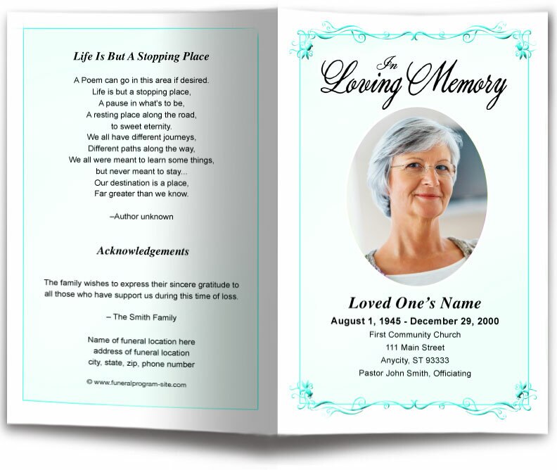 Delicate Funeral Program Template.