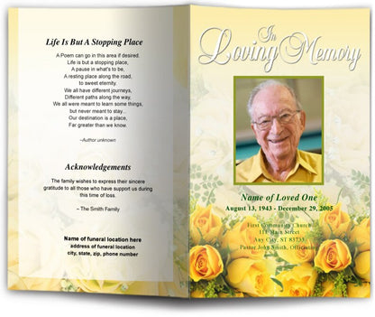 Saffron Funeral Program Template.
