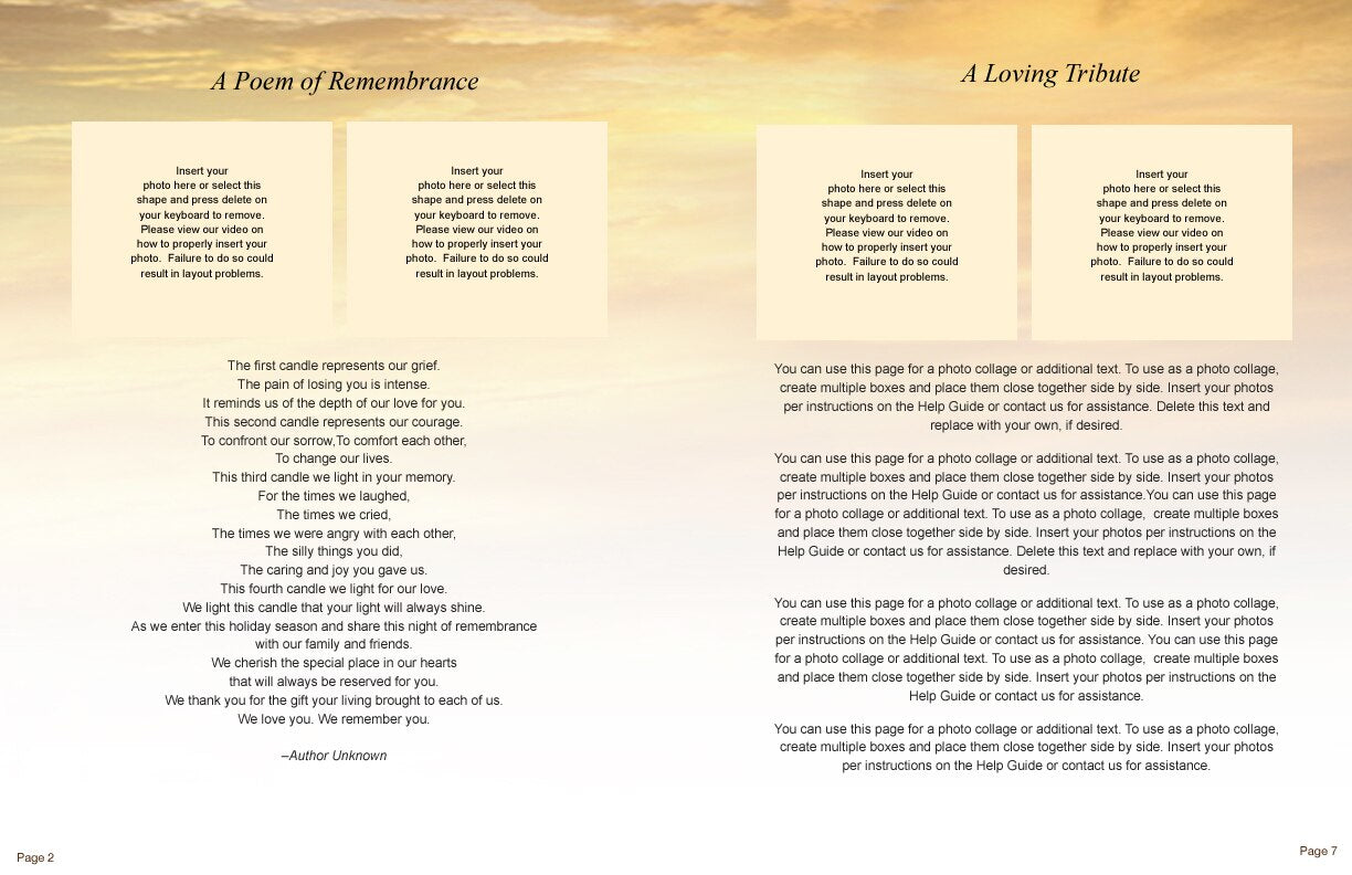 Island Funeral Booklet Template.