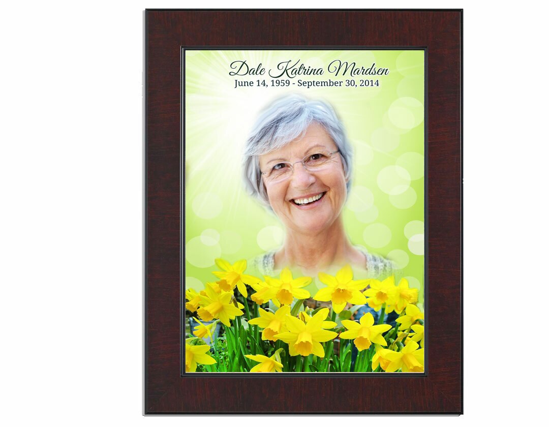 Daffodils Funeral Memorial Poster Portrait.