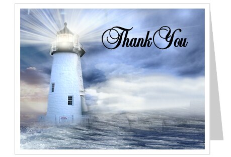 Lighthouse Thank You Card Template.