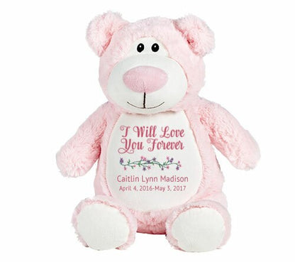 Pink Teddy Bear Memorial Stuffed Animal-Urn.
