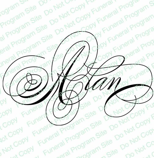 Alan Name Word Art.