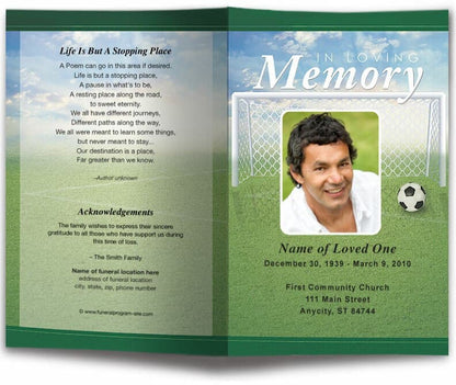 Soccer Funeral Program Template.
