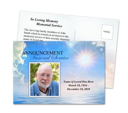 Starlight Funeral Announcement Template.