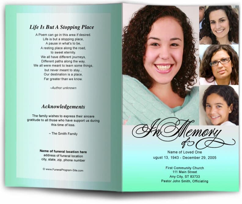 Gradient Funeral Program Template.