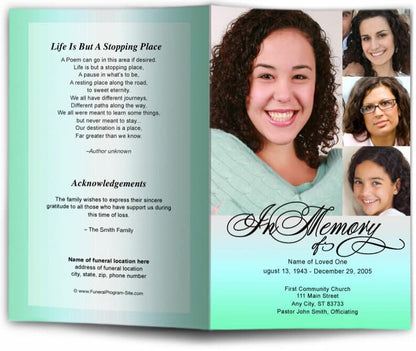 Gradient Funeral Program Template.