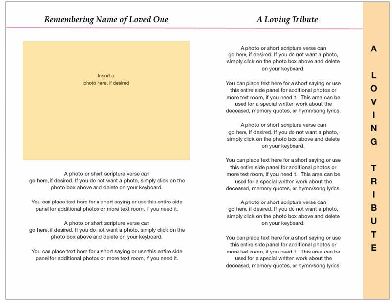 Island 8-Sided Funeral Graduated Program Template.