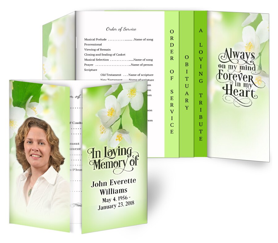 Funeral Desing Program Flowers Funeral Program Design & Print Blossoms Gatefold/Graduated Combo ...