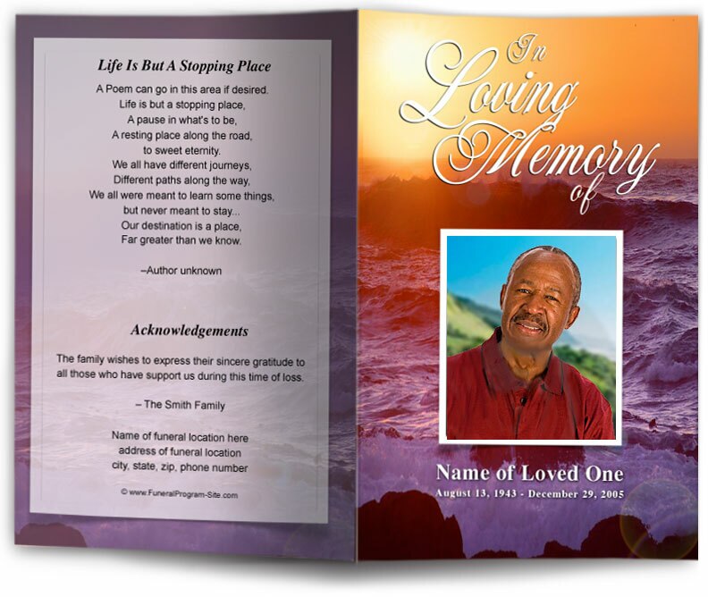 Twilight Funeral Program Template.