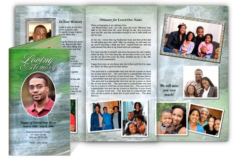 Majestic TriFold Funeral Brochure Template.