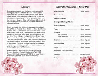Spring Funeral Program Template | DIY Funeral Programs – Funeral ...