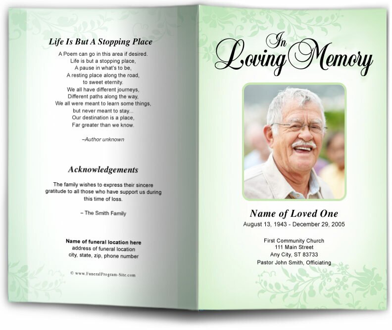 Ceasar Funeral Program Template.