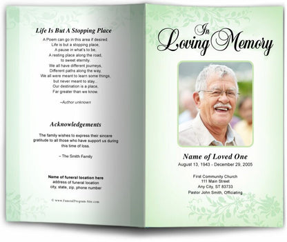 Ceasar Funeral Program Template.