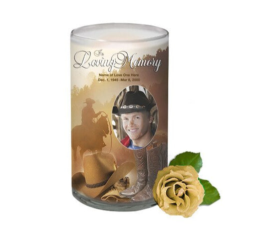 Ranch Personalized Glass Memorial Candle.