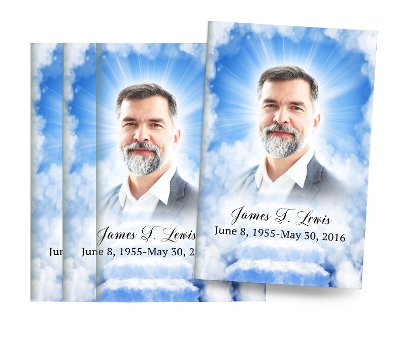 Heaven's Stairway Bifold Funeral Program Design & Print (Pack of 50).
