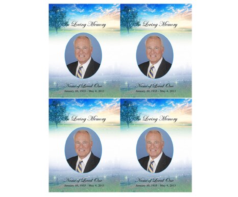 Destiny Small Memorial Card Template.