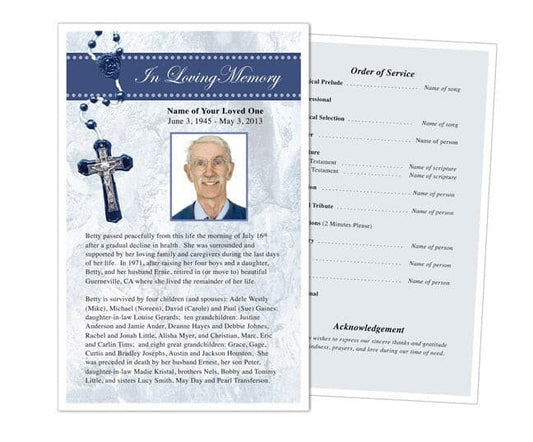 Crucifix Funeral Flyer Template.