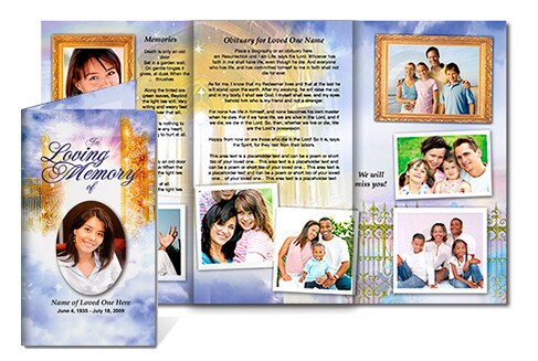 Pathway TriFold Funeral Brochure Template.