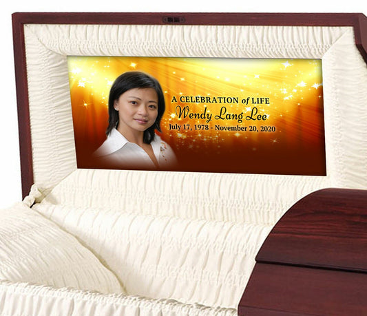 Starburst Personalized Casket Panel Insert.