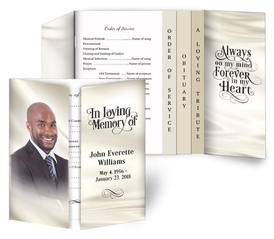 Satin Gatefold-Graduated Combo Funeral Program Design & Print (Pack of 50).