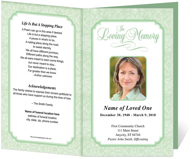 Cambria Funeral Program Template.