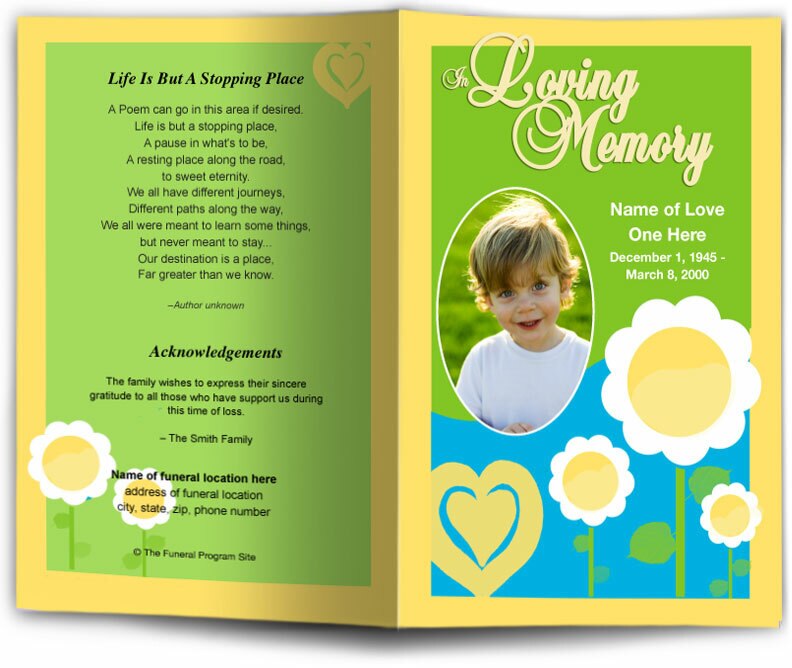Playful Funeral Program Template.