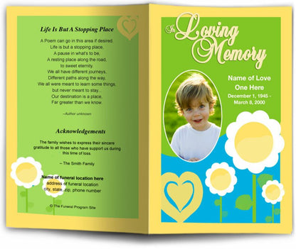 Playful Funeral Program Template.