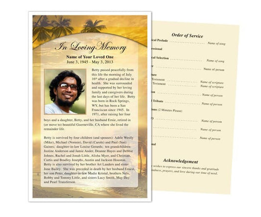 Island Funeral Flyer Template.