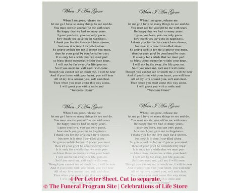 Flight Small Memorial Card Template.