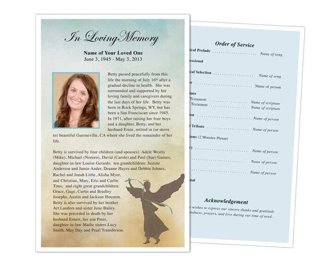 Celestial Funeral Flyer Template.