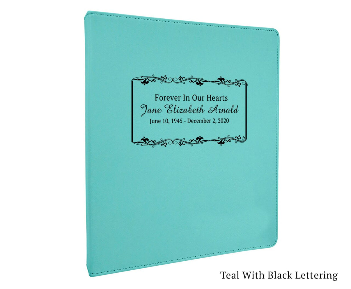 Border Flowers 3Ring Binder Funeral Guest Book Funeral ProgramSite